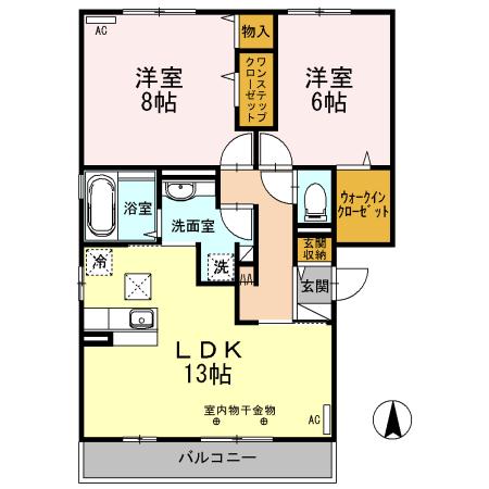 メイユールMSIII(2LDK/3階)の間取り写真