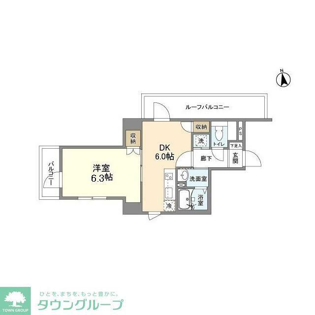 シャルム東陽(1DK/5階)の間取り写真