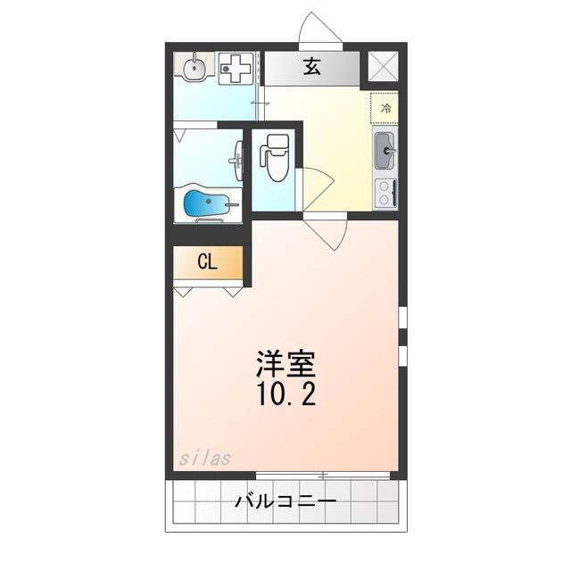 フジパレス西湊II番館(1K/1階)の間取り写真