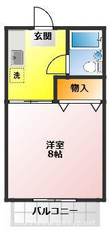 レジデンスアゼリア(1K/1階)の間取り写真