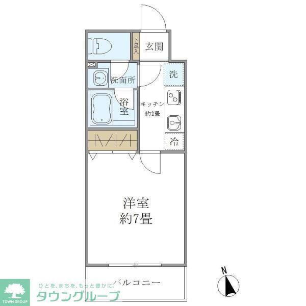AS CABINS(1K/1階)の間取り写真