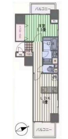 ライオンズプラザ東麻布(1LDK/7階)の間取り写真
