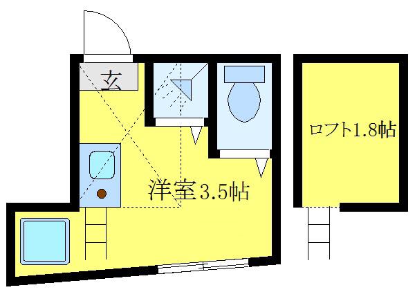 サークルハウス板橋区役所前弐番館(ワンルーム/1階)の間取り写真
