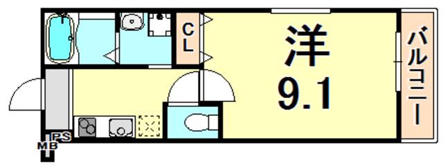 フジパレス立花Ⅴ番館(1K/2階)の間取り写真
