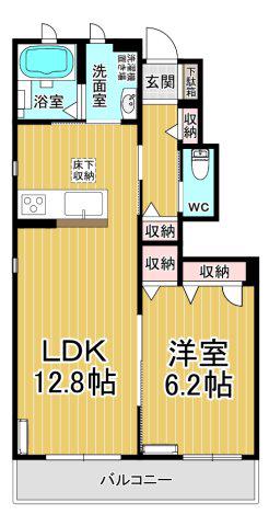 STAGEA 1(1LDK/1階)の間取り写真