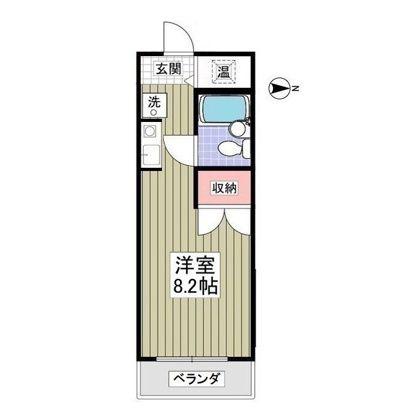 リュミエ本厚木(ワンルーム/1階)の間取り写真