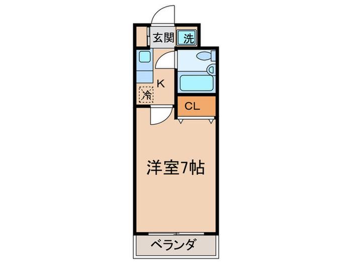 リバーロード高野(1K/4階)の間取り写真