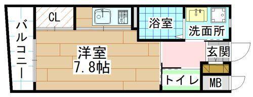 MGA城内(ワンルーム/6階)の間取り写真