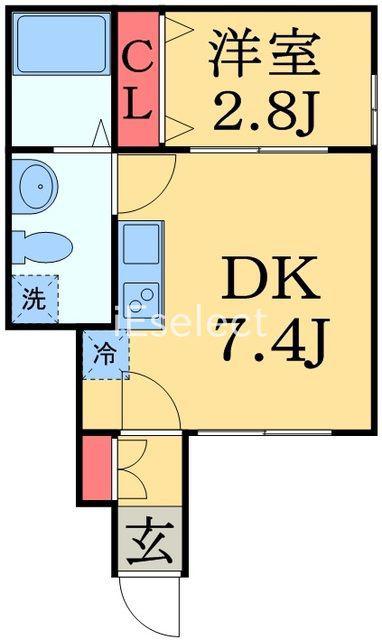 プラーナ蘇我(1DK/1階)の間取り写真