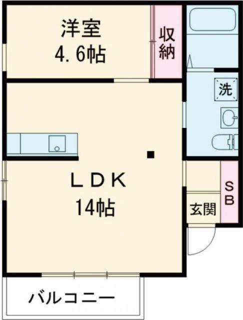 さくらハウス(1LDK/1階)の間取り写真