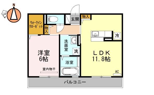 アンソレイエ(1LDK/3階)の間取り写真