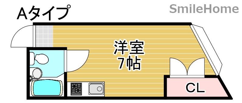 エスオーハイツ(ワンルーム/2階)の間取り写真