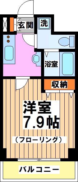 シャトル聖 三鷹(1K/1階)の間取り写真
