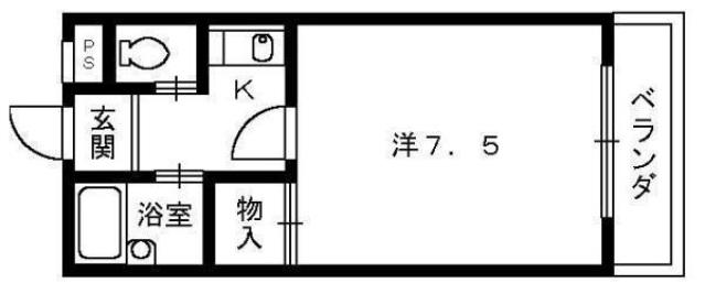 メゾンドプラトン(1K/2階)の間取り写真