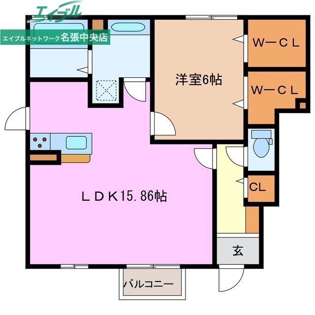 ヴィレッジ・エモンV(1LDK/1階)の間取り写真