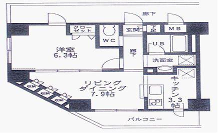 クエル田端(1LDK/7階)の間取り写真