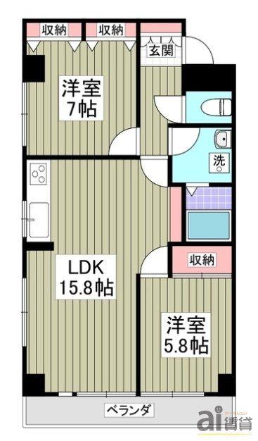 リブレス坂戸関間(2LDK/3階)の間取り写真