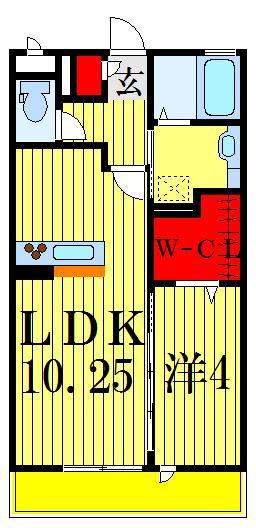 フォルテーヌIV(1LDK/3階)の間取り写真