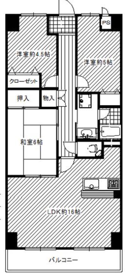 レジェーロ永和(3LDK/2階)の間取り写真