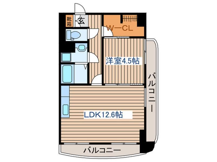 K&Kビル(1LDK/4階)の間取り写真