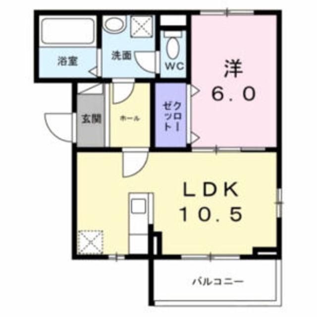 ロイヤルメゾン北巽II(1LDK/3階)の間取り写真