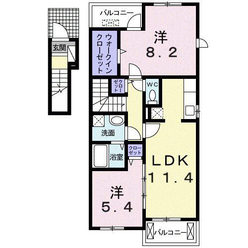 グレイス楠(2LDK/2階)の間取り写真