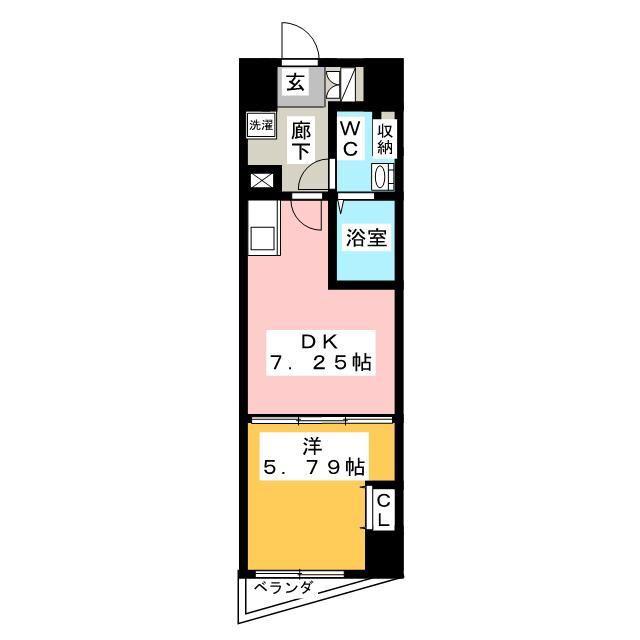 GENOVIA 練馬春日町 SKYGARDEN(1DK/6階)の間取り写真