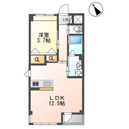 LUMINOUS STAGE(1LDK/3階)の間取り写真
