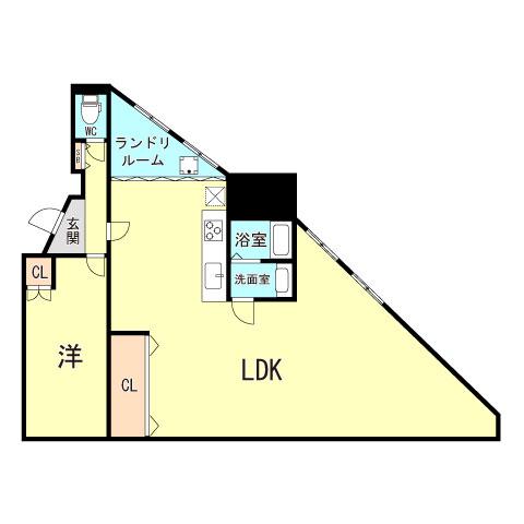 大崎ビル(1LDK/4階)の間取り写真