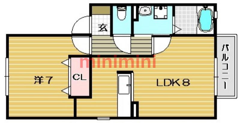 モデラート八丁畷(1LDK/2階)の間取り写真