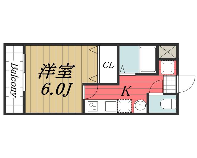 FILLE FLATS SAKURA(1K/2階)の間取り写真