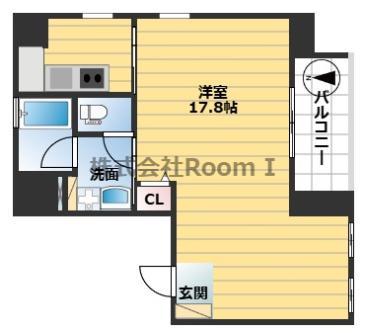 アライアンス船場(1K/11階)の間取り写真