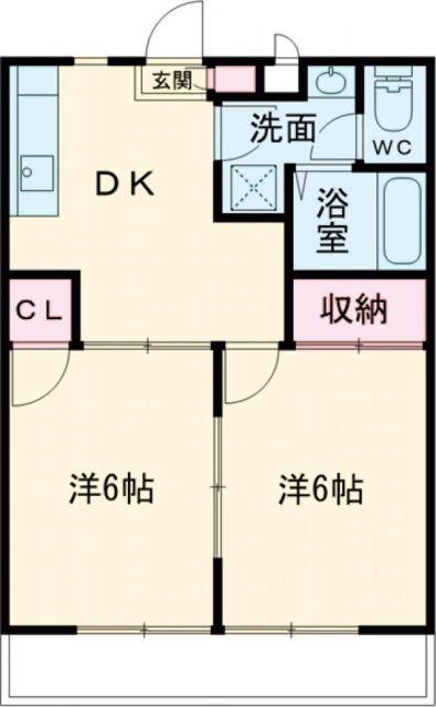 レジデンス本宮(2DK/2階)の間取り写真