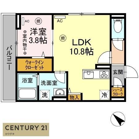ヒルズライフ A棟(2LDK/3階)の間取り写真
