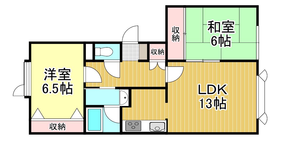 コーポMNO.5(2LDK/1階)の間取り写真