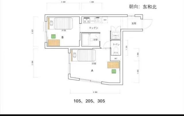 パークアベニュー(2K/2階)の間取り写真