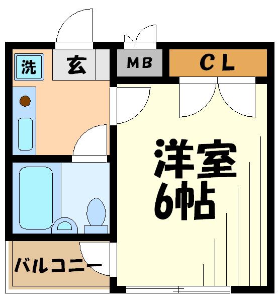 ボヘミアンテラス(1K/3階)の間取り写真