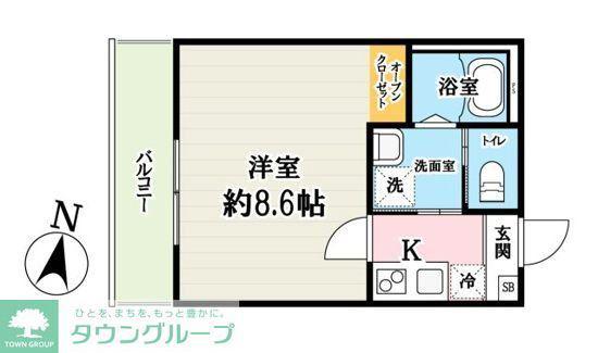 キャメル吉川5B(1K/3階)の間取り写真