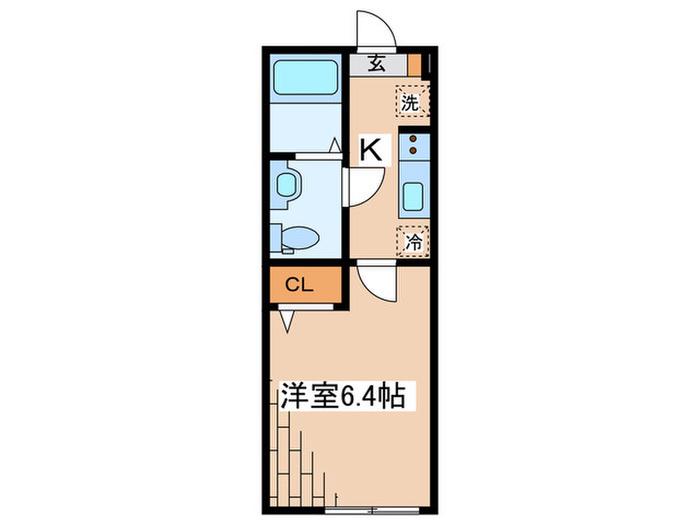 アザーレ・パッシオ座間A(1K/2階)の間取り写真