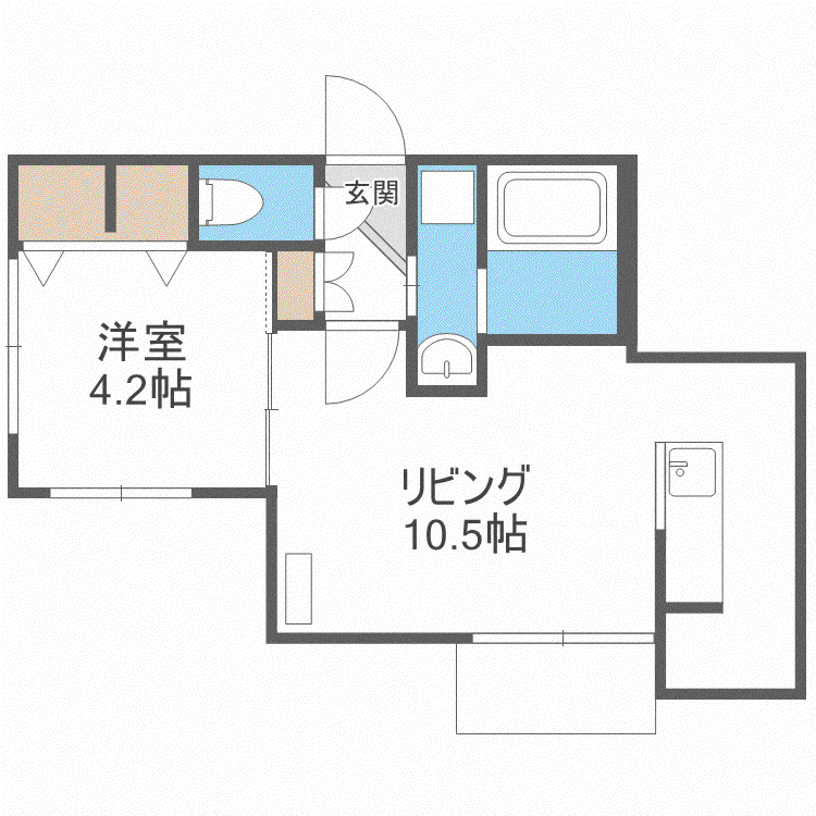 フォレスタ月寒東(1LDK/3階)の間取り写真