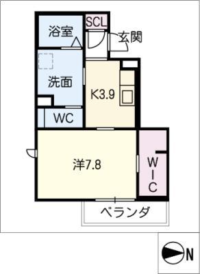 I-STAGE紅雲(1K/3階)の間取り写真
