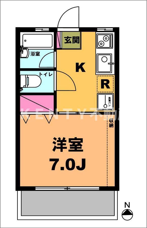 月村マンションNO.4(1K/1階)の間取り写真
