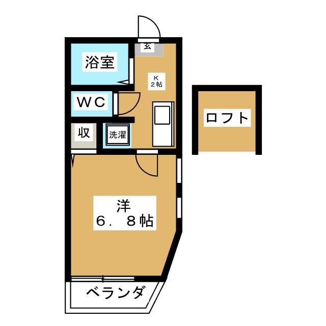 グリーンリーフ新横浜(1K/2階)の間取り写真