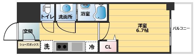 レシオス新大阪ノース(1K/7階)の間取り写真