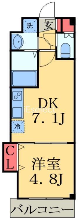 CHRYSANTMAKUHARIFIRST クリザント(1DK/1階)の間取り写真