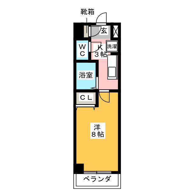 コスモコート(1K/5階)の間取り写真