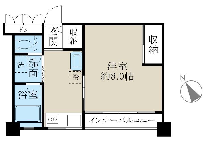 アーバンハウス五番館(1K/4階)の間取り写真