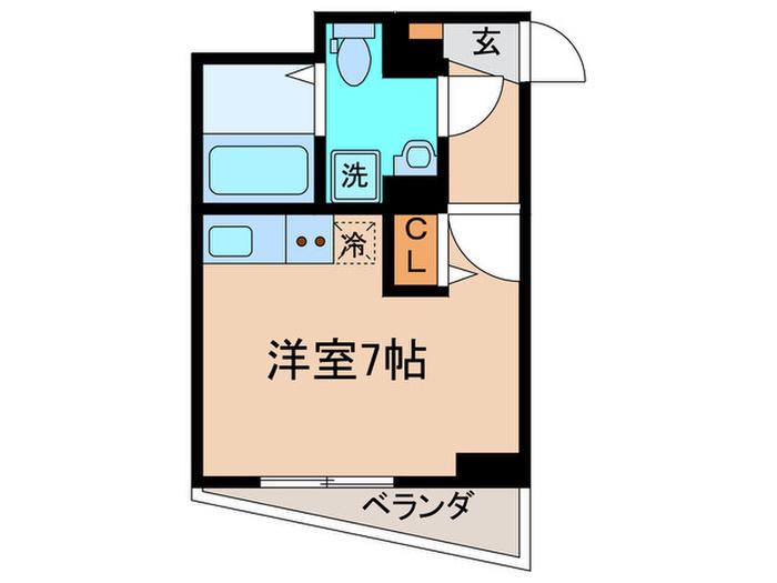 フォルターナ木月(ワンルーム/3階)の間取り写真