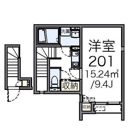 FERIO瀬田(1K/2階)の間取り写真