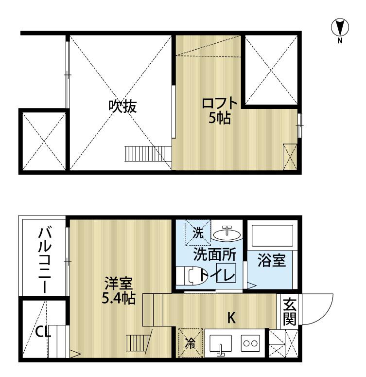 JEUNESSE石場(1K/1階)の間取り写真